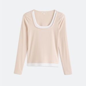 Nine Britton Luna Long Sleeve Layered Rib Knot Top